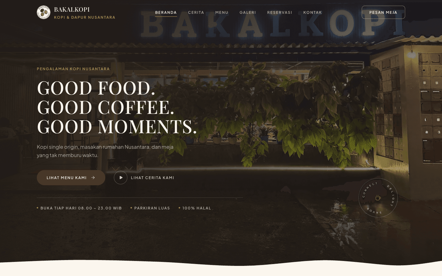 Bakalkopi concept homepage