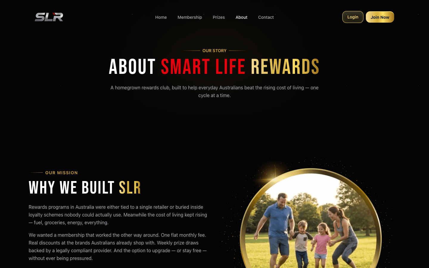 About page and legal disclosures on Smart Life Rewards