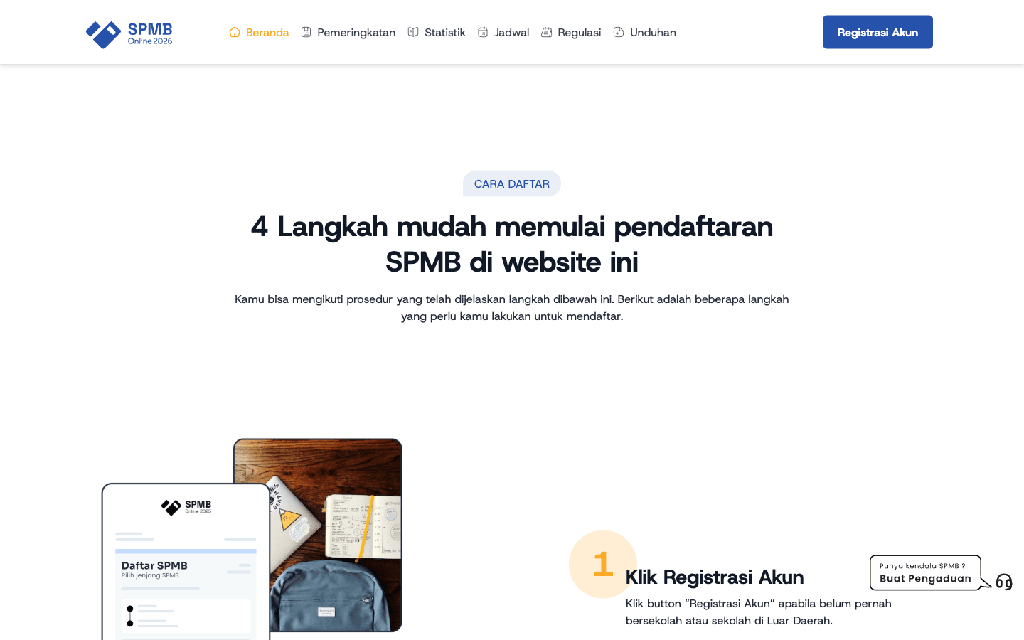 Step-by-step applicant guidance and registration workflow