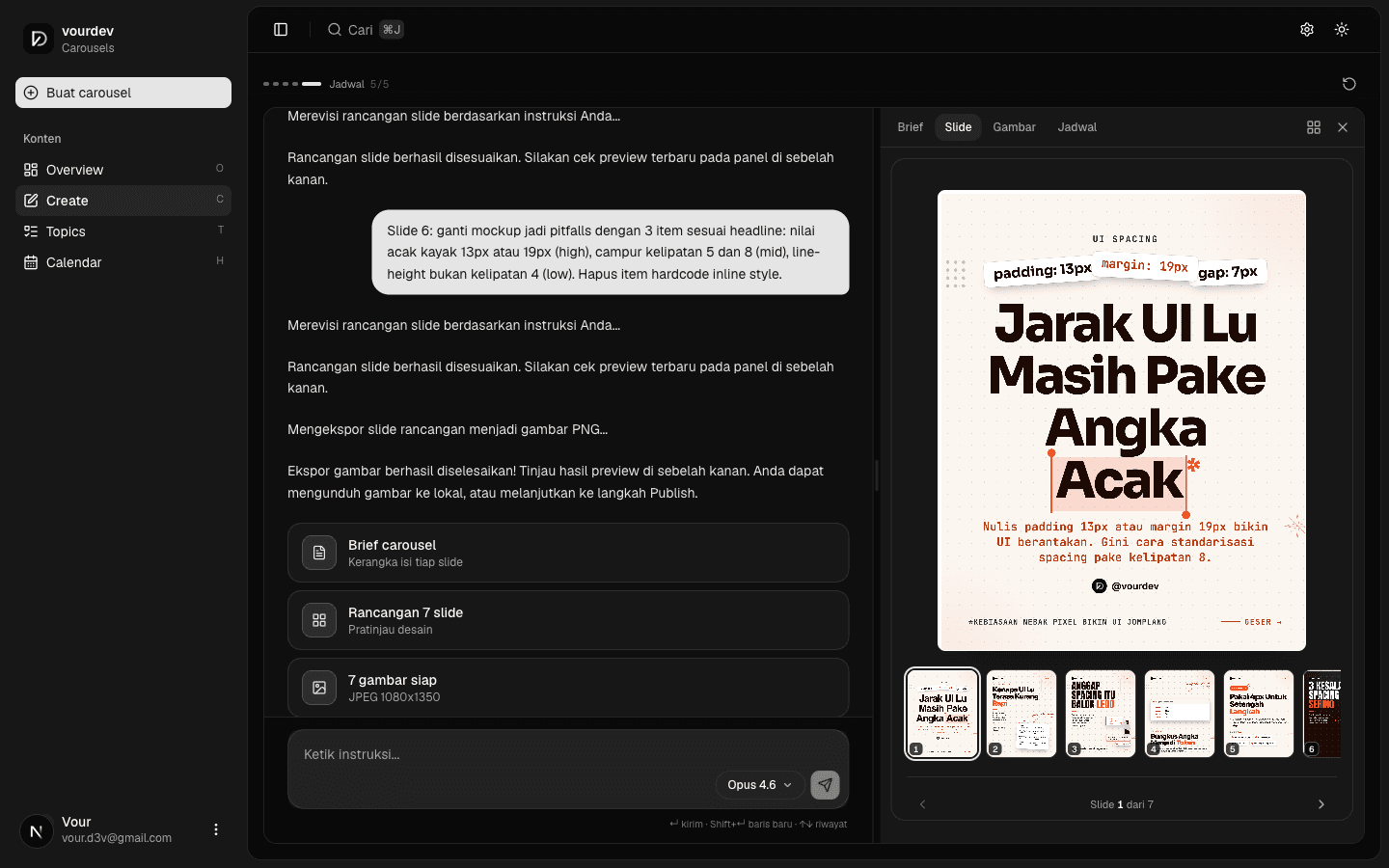 Conversational slide editor and live design deck preview